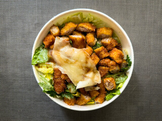 Salad bowl high angle view. Healthy food concept