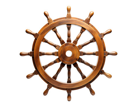 a wooden steering wheel with spokes