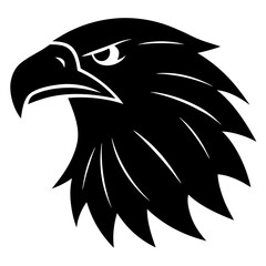 American eagle head simple black silhouette, Black silhouette vector icon, silhouette illustration