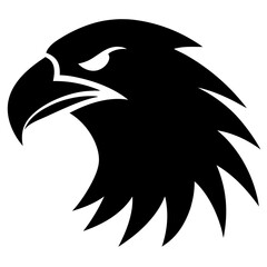 American eagle head simple black silhouette, Black silhouette vector icon, silhouette illustration