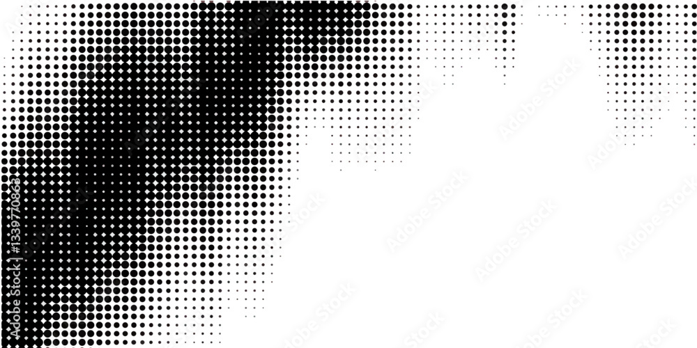 Poster monochrome halftone pixelated background.halftone fade effect for graphic design. vector. halftone. 