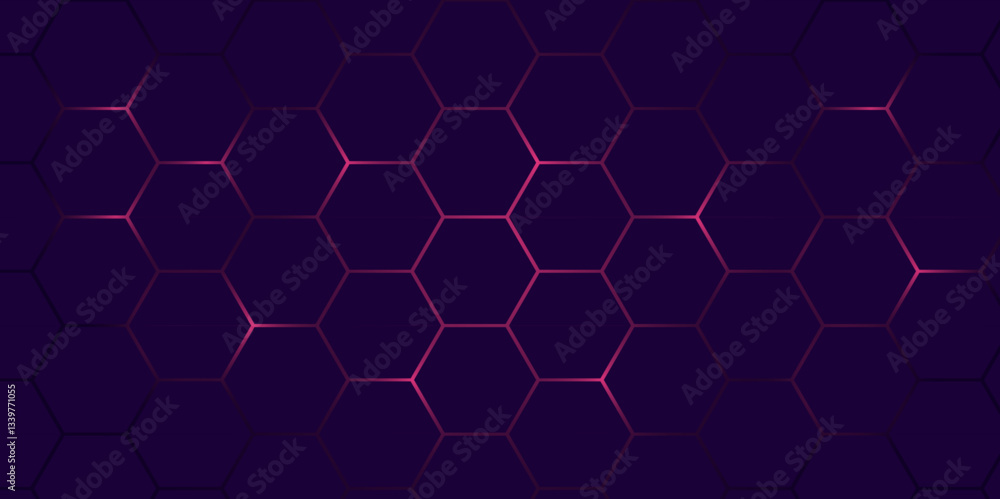 Aufkleber abstract hexagon network digital background. neon hexagonal tech-inspired 3d illustration. hexagon. 