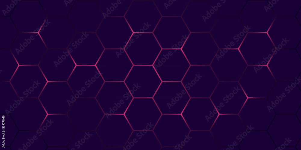 Aufkleber abstract hexagon network digital background. neon hexagonal tech-inspired 3d illustration. hexagon. 
