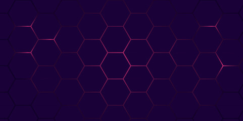 Sci-Fi Cyberpunk Honeycomb Grid Design. Glowing Hexagon Mesh with Dark Aesthetic. Hexagon. Vector. 