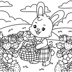 Little Bunny and Strawberry Harvest