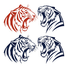 Obraz premium Tiger silhouette bundle vector design