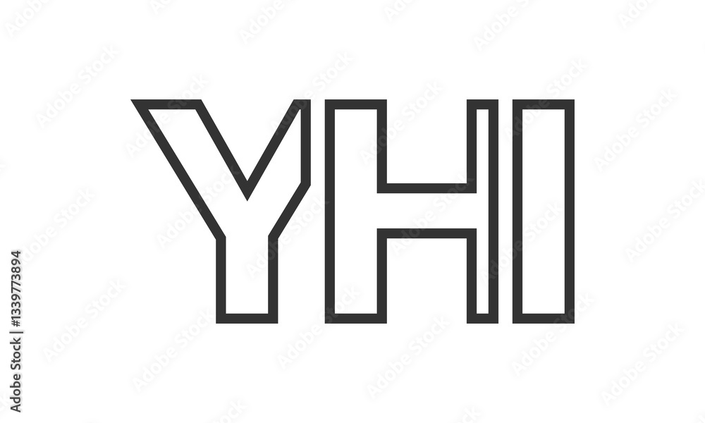 Poster yhi logo design template with strong and modern bold text. initial based vector logotype featuring s