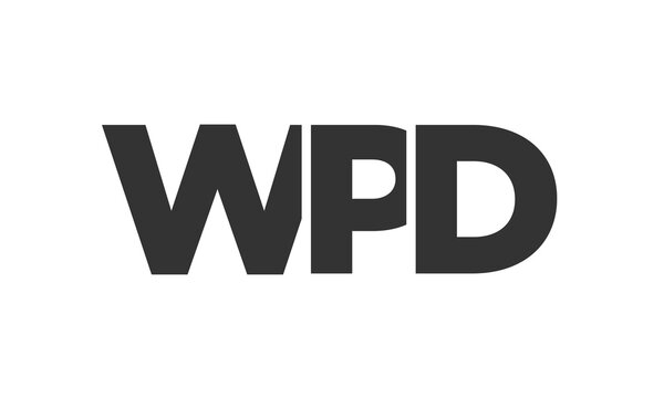 WPD logo design template with strong and modern bold text. Initial based vector logotype featuring simple and minimal typography. Trendy company identity.