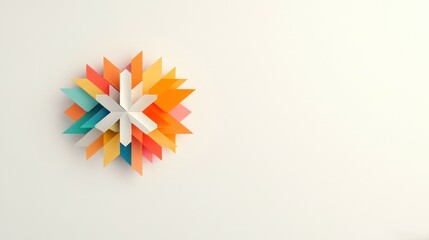 Colorful Abstract Geometric Design: A Vibrant Paper Artwork