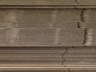 Stacked corrugated cardboard boxes background, close up view