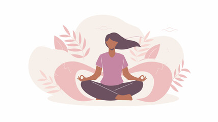 Minimalist Meditation & Wellness Illustration &ndash; Serene Yoga Pose