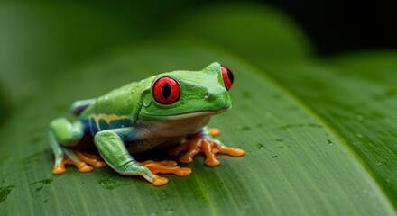 Red-eyed tree frog ,close-up