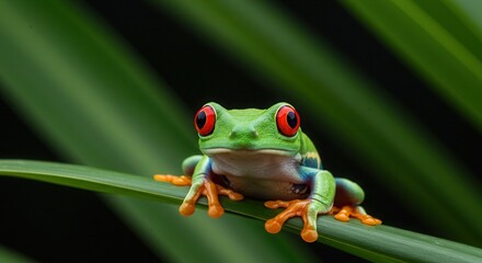 Red-eyed tree frog ,close-up