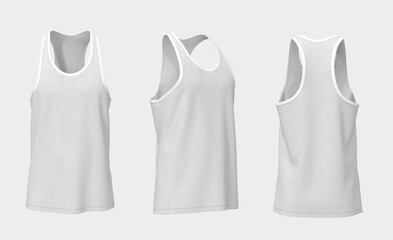3D Clothing Mockup White Volleyball Tank 3D Render