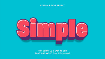 Simple text effect with editable bold font style