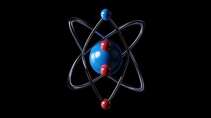 A visually striking atomic model with orbiting electrons illustrates the core principles of quantum mechanics and the building blocks of matter.