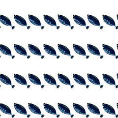 Exotic aquarium or sea fish. Flat style. Vector illustration. Seamless pattern.