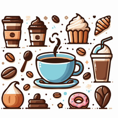 coffee, drink, beverage, cafe, cup, background, caffeine, espresso, aroma, mug, morning, food, hot, brown, closeup, breakfast, black, dark, fresh, white, mocha, cappuccino, isolated, break, design, la
