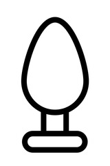 Anal and butt plug - sex toy and device for sexual pleasure used in rectum. Vector illustration isolated on white. Simple outline graphics.