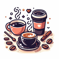 coffee, drink, beverage, cafe, cup, background, caffeine, espresso, aroma, mug, morning, food, hot, brown, closeup, breakfast, black, dark, fresh, white, mocha, cappuccino, isolated, break, design, la
