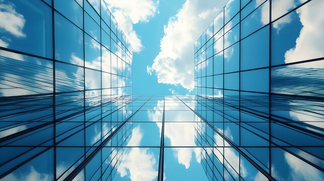 modern office building with sky - Powered by Adobe