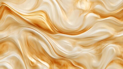 Fototapeta premium Abstract Swirls in Beige and Gold: A mesmerizing, artistic display of fluid forms in warm beige and golden hues, creating a sense of depth and elegance, akin to the natural flow of marble.