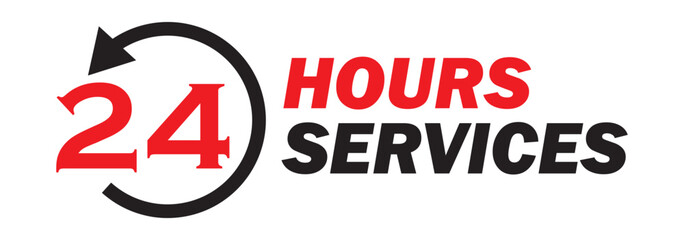 24 hours icons. 24 hours support.