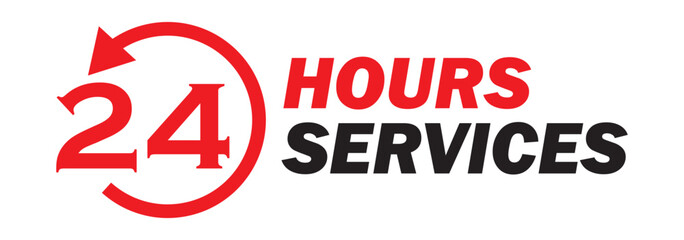 24 hours icons. 24 hours support.