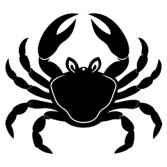crab simple black silhouette, Black silhouette vector icon, silhouette illustration
