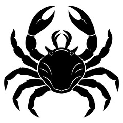 crab simple black silhouette, Black silhouette vector icon, silhouette illustration