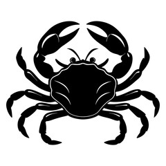crab simple black silhouette, Black silhouette vector icon, silhouette illustration