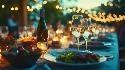 Romantic garden dinner party