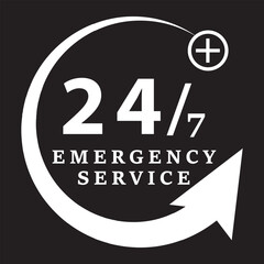 24 Hrs icon Simple outline vector logo