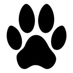 paw simple black silhouette, Black silhouette vector icon, silhouette illustration