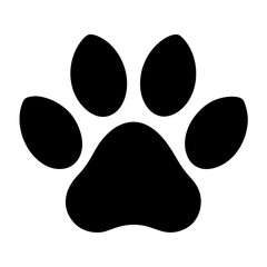 paw simple black silhouette, Black silhouette vector icon, silhouette illustration