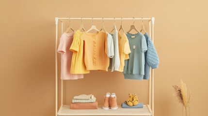 "Little Chic: Stylish Children's Wardrobe Display"

