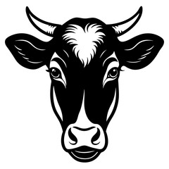 baby cow simple black silhouette, Black silhouette vector icon, silhouette illustration