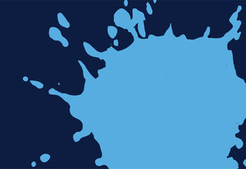 Blue paint splashes on a dark blue background. Vector illustration.