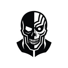 skull on black mascot logo
