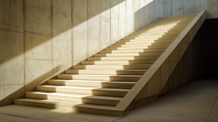 Obraz premium Concrete Staircase with Sunlight and Shadow