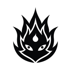 vector illustration of a fire  mascot logo