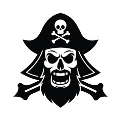 pirate skull and crossbones mascot logo