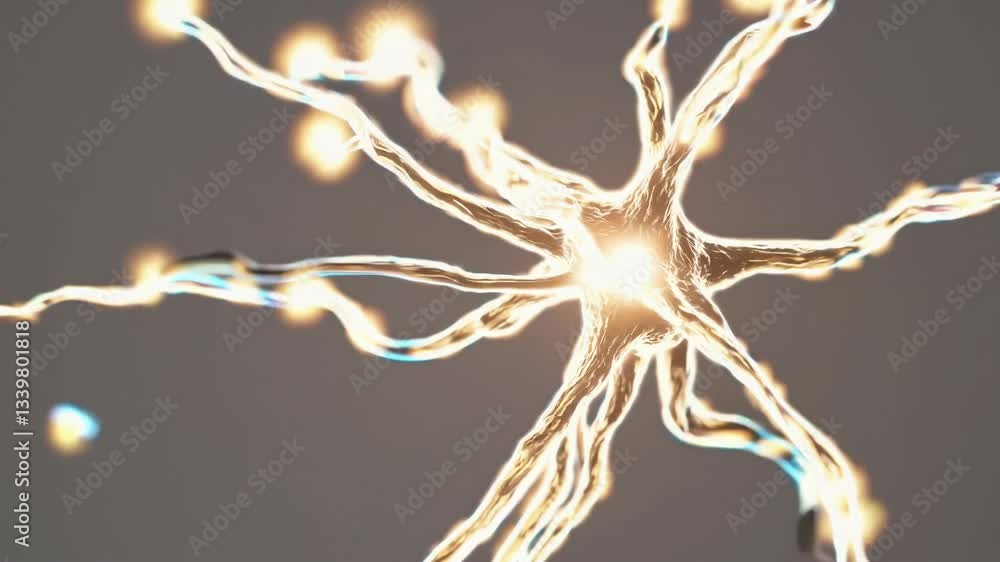 Poster dynamic neural network activation: energetic brain cell transmission in motion
