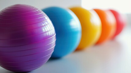 Modern stability balls featured on a clean white background