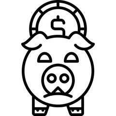 Piggy Bank Icon Vector Element