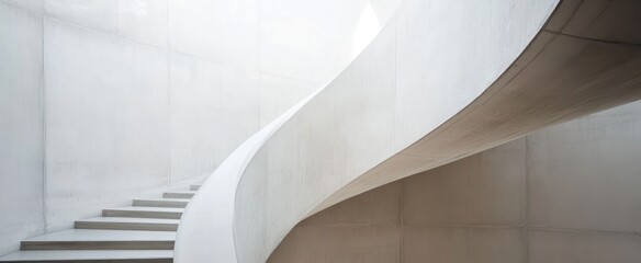 Obraz premium A Concrete Spiral Staircase in a Modern Building