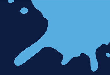 Blue background with splashes and spots of paint. Blue paint splashes on a dark blue background. Background Vector illustration.