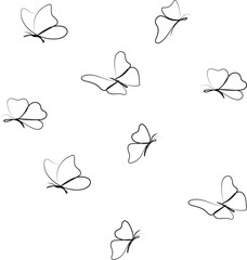Hand drawn butterfly outline pack