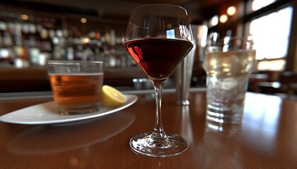 Wine glass, cocktail, bar, drinks, interior, light, beverage