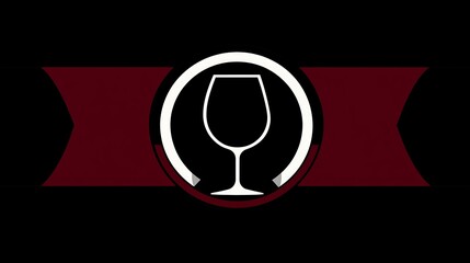 Wine glass logo on dark background